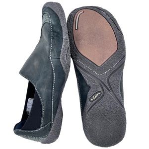Keen Black & Dark Green Leather & Suede Slip On Elastic Side Loafers Women's 8